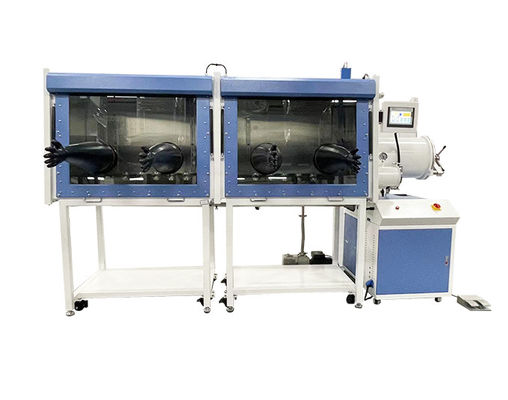 Highly Inert gas glove box with 360mm inner diameter transition cabin and total power of 0.8 Kw